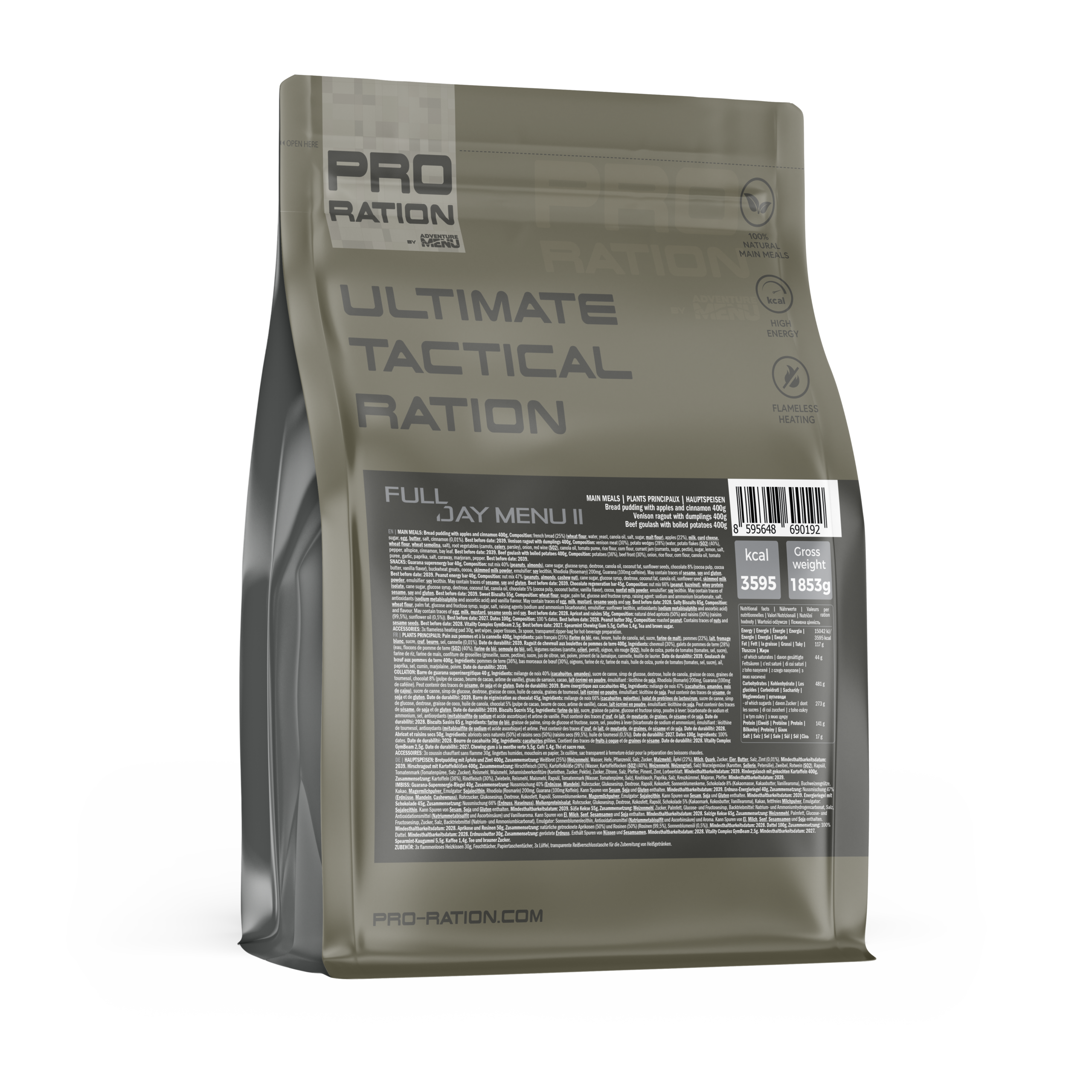 Pro Ration Ultimate Tactical Full-Day Menu - II